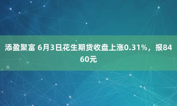 添盈聚富 6月3日花生期货收盘上涨0.31%，报8460元