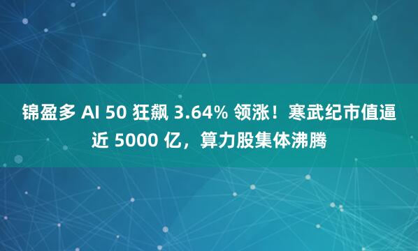 锦盈多 AI 50 狂飙 3.64% 领涨！寒武纪市值逼近 5000 亿，算力股集体沸腾